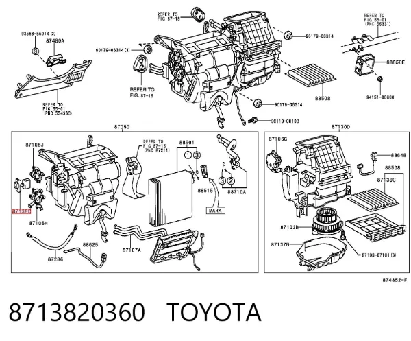 Resistencia de calefacción 8713820360 Toyota