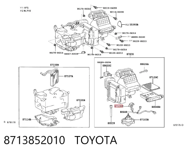 Resistencia de calefacción 8713852010 Toyota