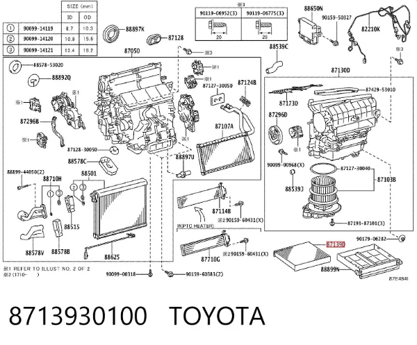 Filtro de habitáculo 8713930100 Toyota