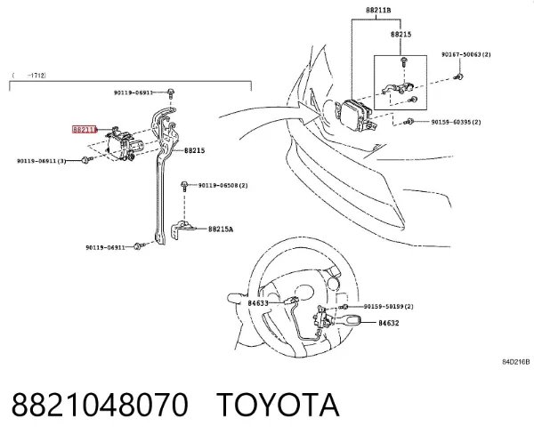 Sensor de distancia por radar 8821048070 Toyota