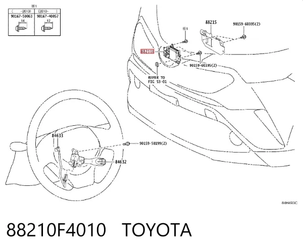 Sensor de distancia por radar 88210F4010 Toyota