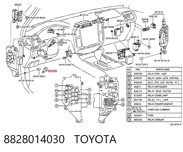 Interruptor de embrague 8828014030 Toyota