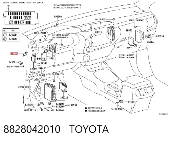 Interruptor de embrague 8828042010 Toyota