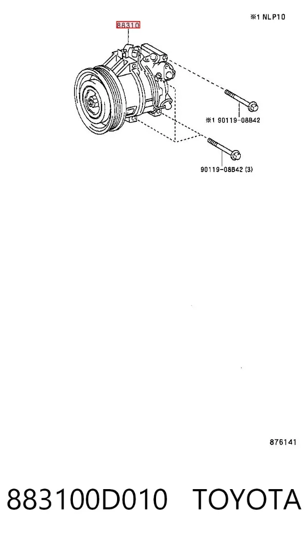 Compresor de aire acondicionado 883100D010 Toyota
