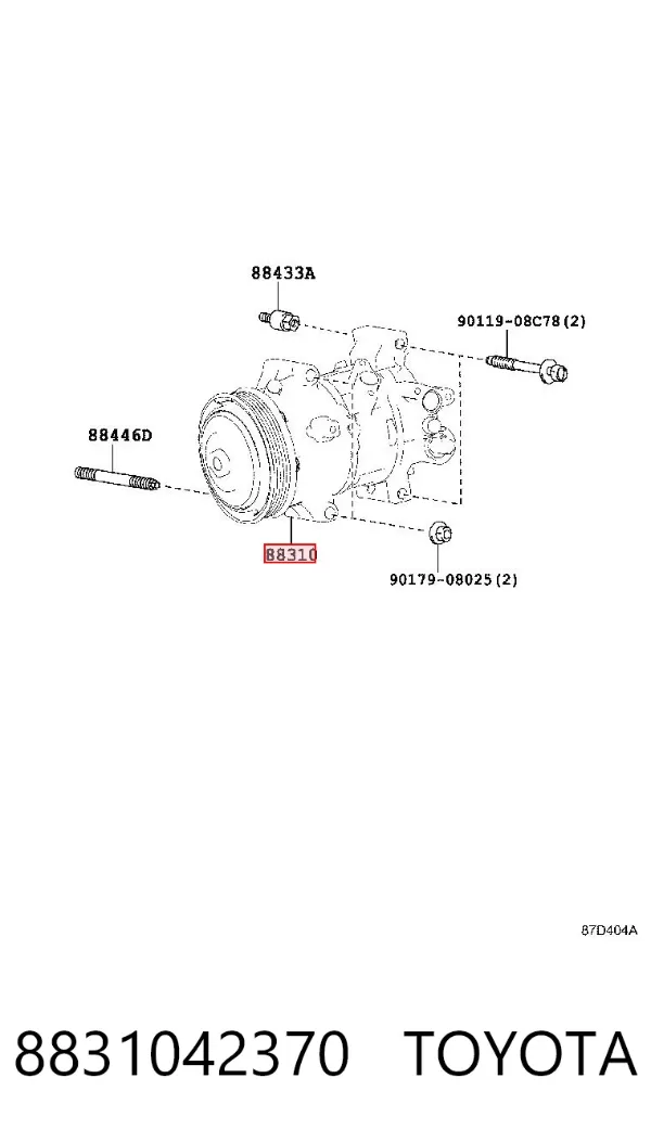 Compresor de aire acondicionado 8831042370 Toyota
