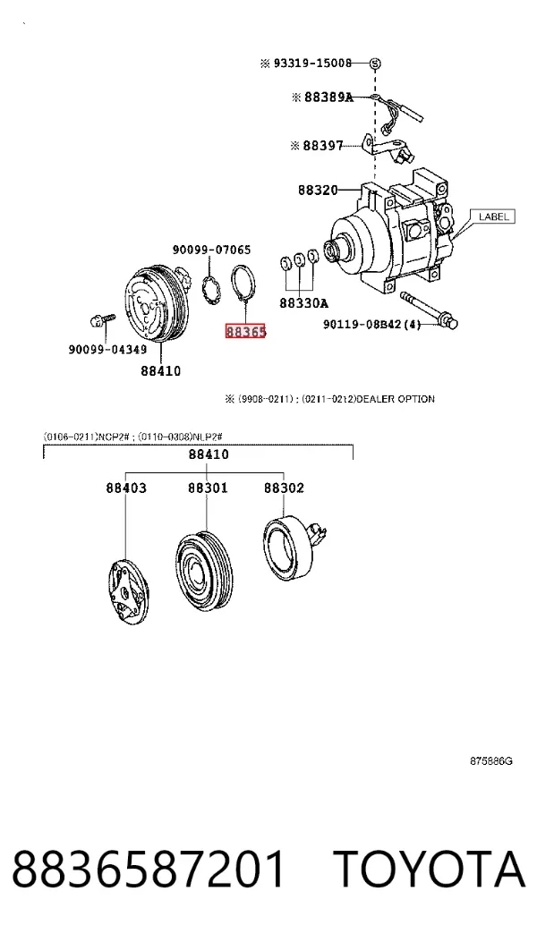  8836587201 Toyota