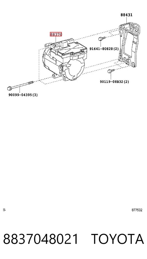 Compresor de aire acondicionado 8837048021 Toyota