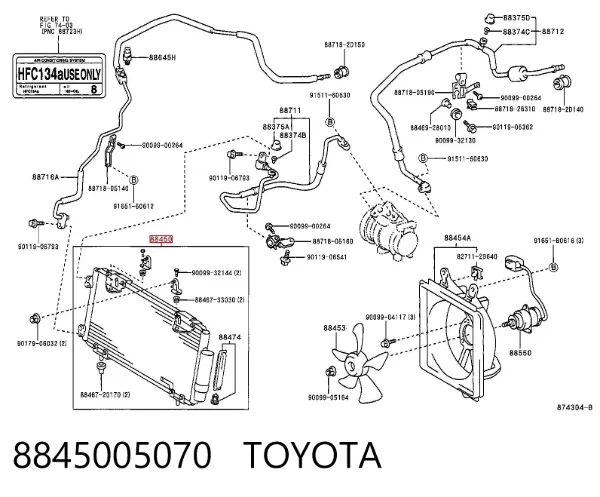 Condensador aire acondicionado 8845005070 Toyota