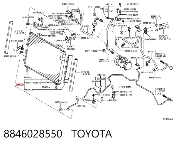 Condensador aire acondicionado 8846028550 Toyota