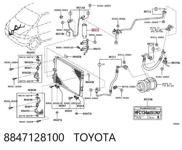 Filtro deshidratador 8847128100 Toyota