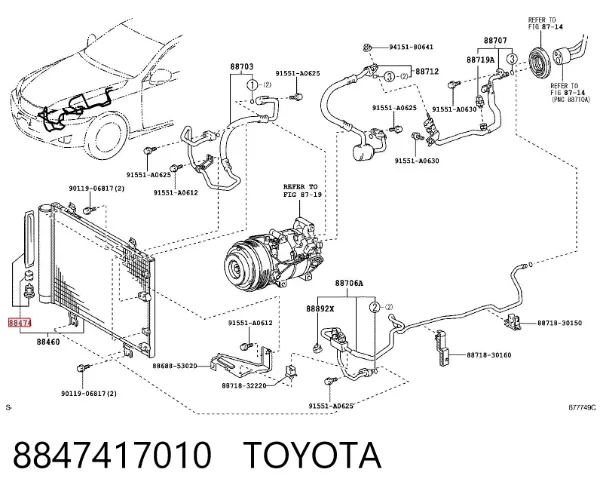 Filtro deshidratador 8847417010 Toyota