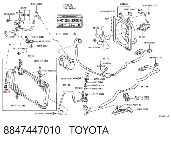 Filtro deshidratador 8847447010 Toyota