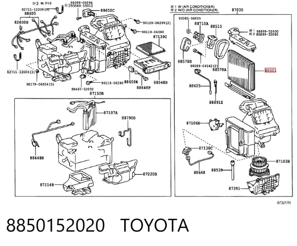Evaporador de aire acondicionado Toyota Yaris P10