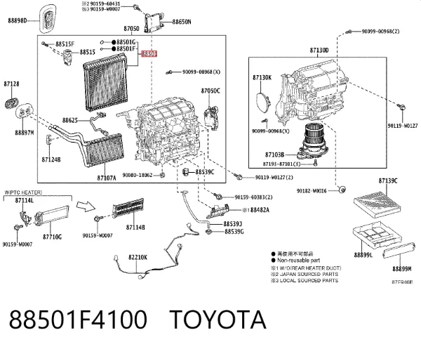 Evaporador de aire acondicionado Toyota C-HR X10
