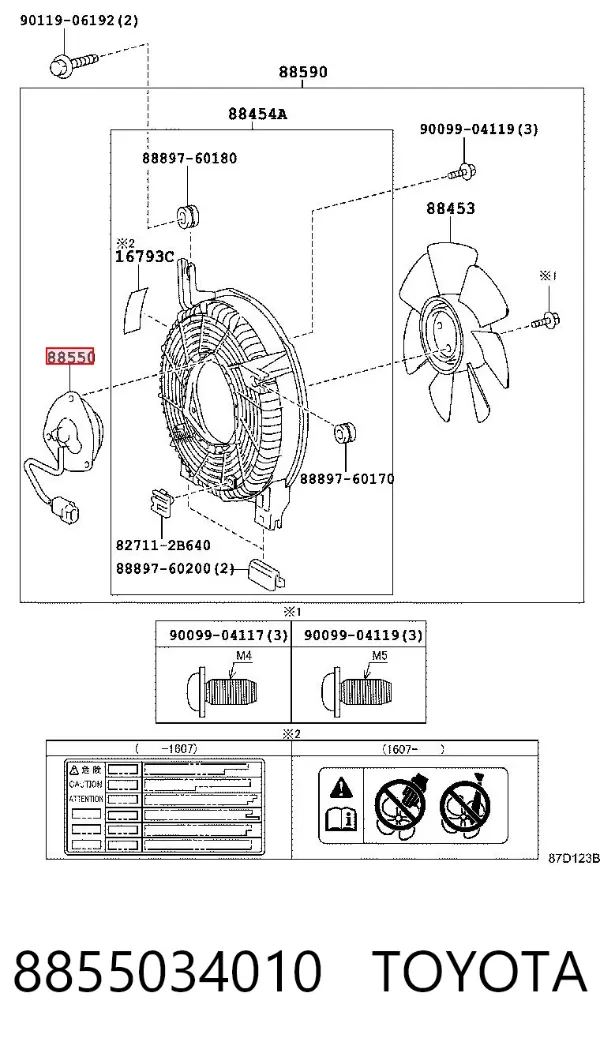 Motor del ventilador del aire acondicionado 8855034010 Toyota