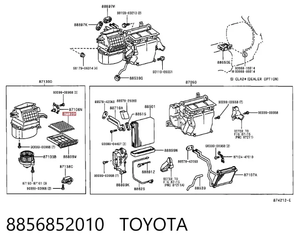 Filtro de habitáculo 8856852010 Toyota