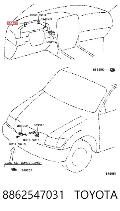 Sensor de luz TOYOTA 8862547031