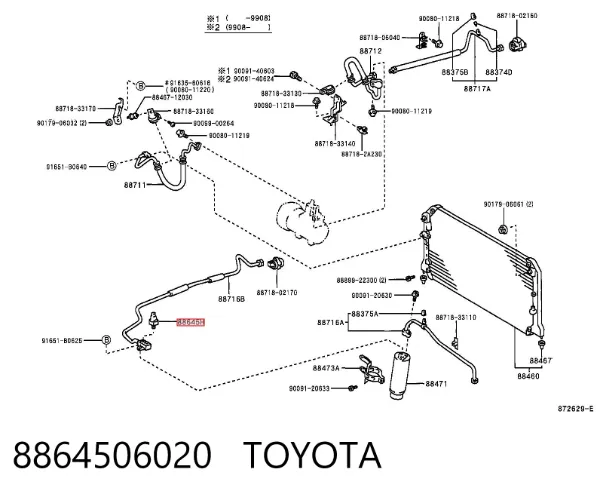 Sensor de presion de aire acondicionado 8864506020 Toyota