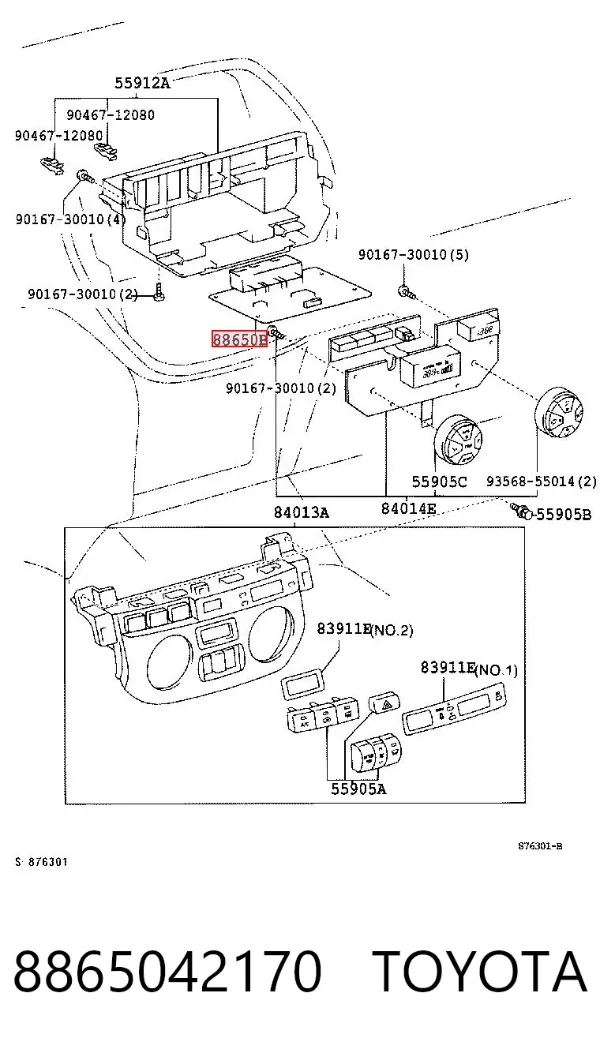 Unidad de control aire acondicionado 8865042170 Toyota