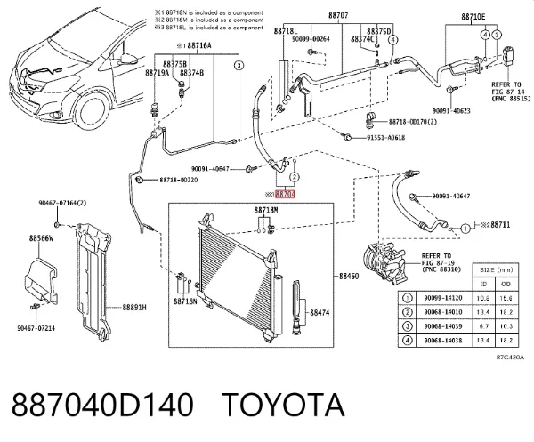  887040D140 Toyota