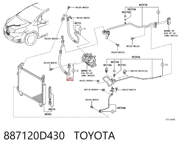  887120D430 Toyota