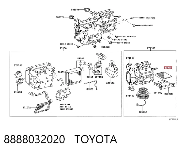 Filtro de habitáculo 8888032020 Toyota