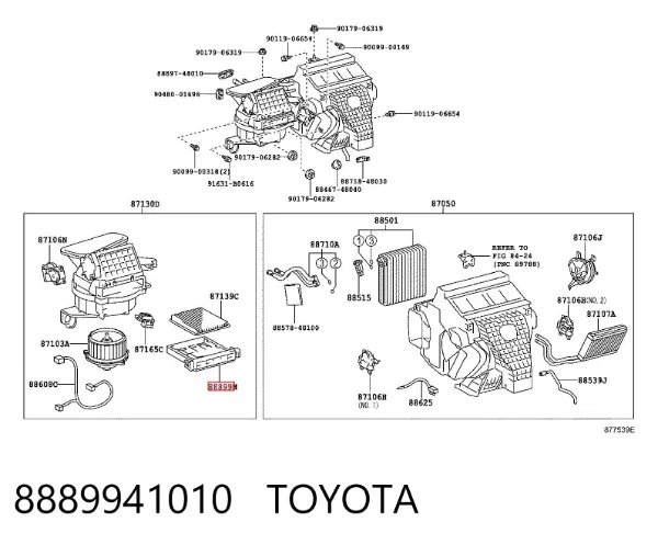 Filtro de habitáculo 8889941010 Toyota