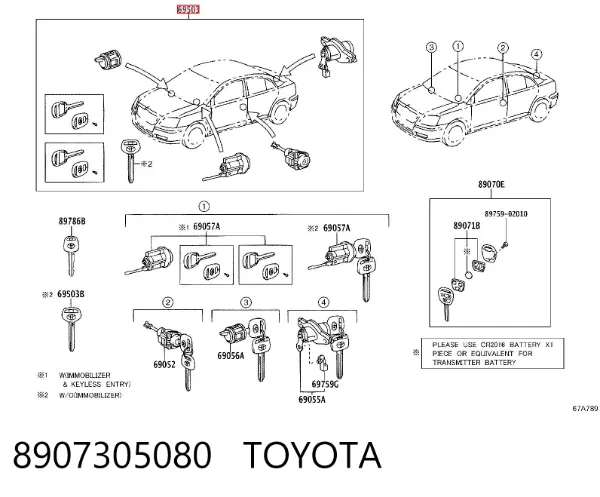 Cilindros de cerradura Toyota Avensis II
