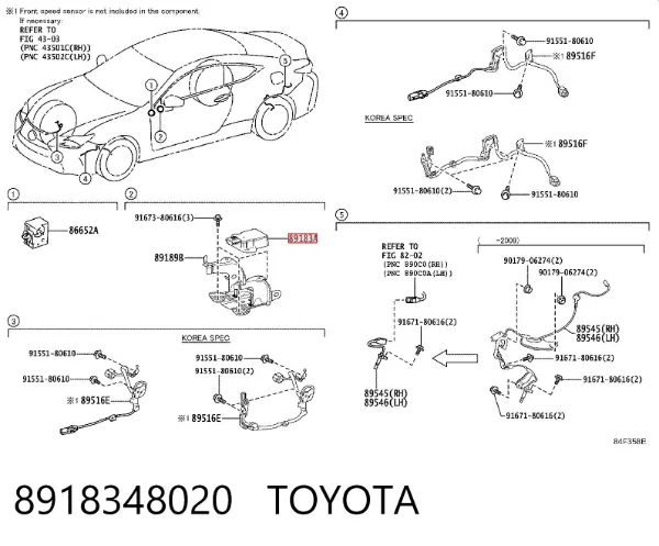Sensor de aceleración lateral (ESP) 8918348020 Toyota