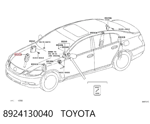 Sensor de presión de amortiguador 8924130040 Toyota