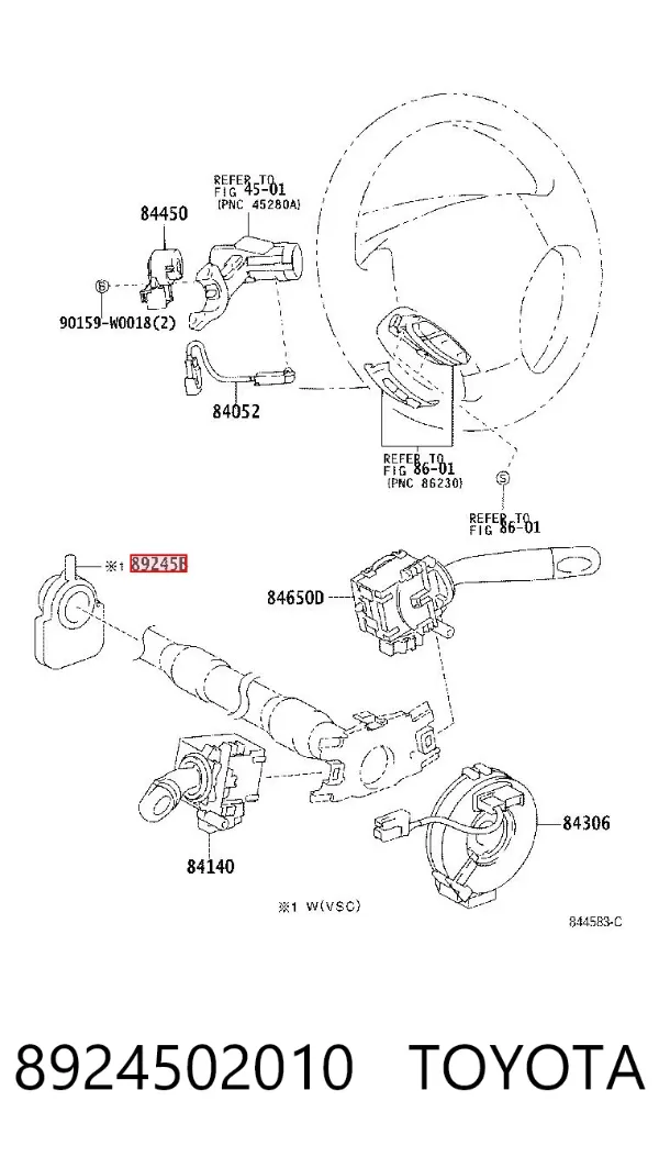 Sensor angulo de giro 8924502010 Toyota