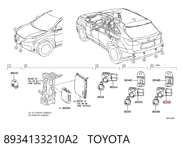 Sensor lateral delantero/trasero de aparcamiento 8934133210A2 Toyota