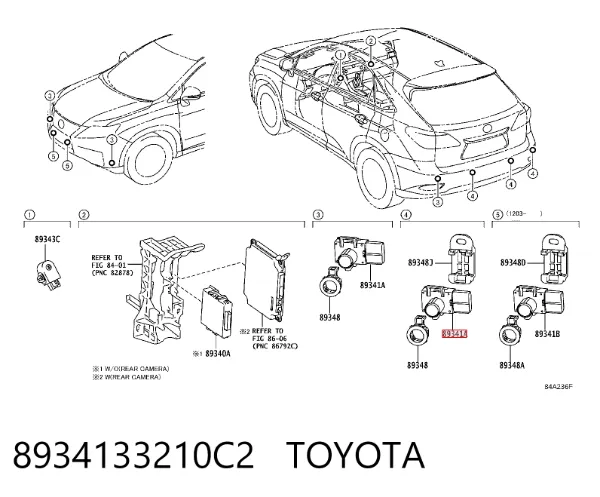 Sensor lateral delantero/trasero de aparcamiento 8934133210C2 Toyota