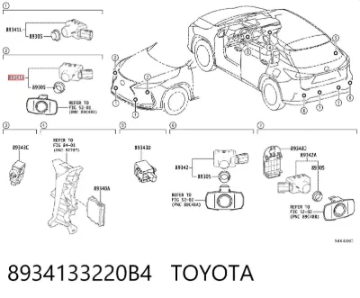 Sensor de aparcamiento delantero lateral TOYOTA 8934133220B4
