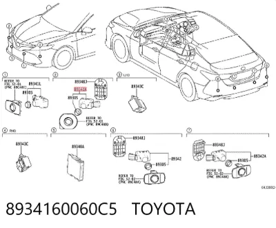Sensor de aparcamiento delantero lateral TOYOTA 8934160060C5
