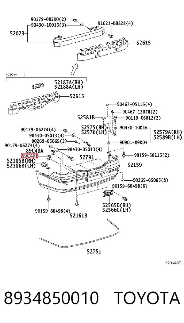 Soporte del sensor de estacionamiento delantero lateral 8934850010 Toyota