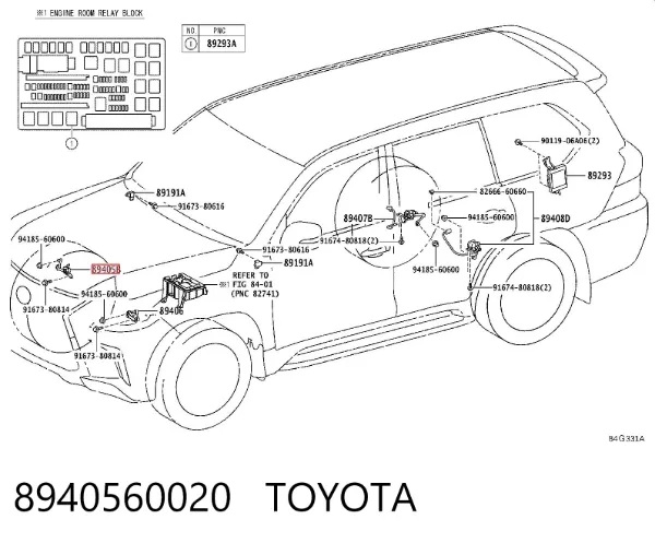 Sensor de nivel de carrocería delantero derecho 8940560020 Toyota