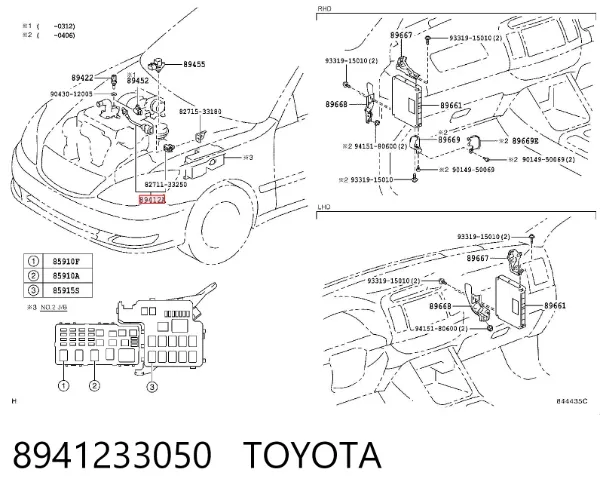 Sensor de temperatura de gases de escape de la válvula EGR 8941233050 Toyota