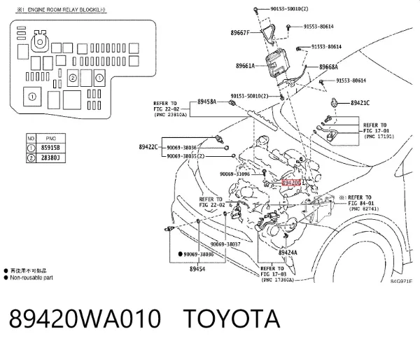 Sensor de presión de sobrealimentación 89420WA010 Toyota