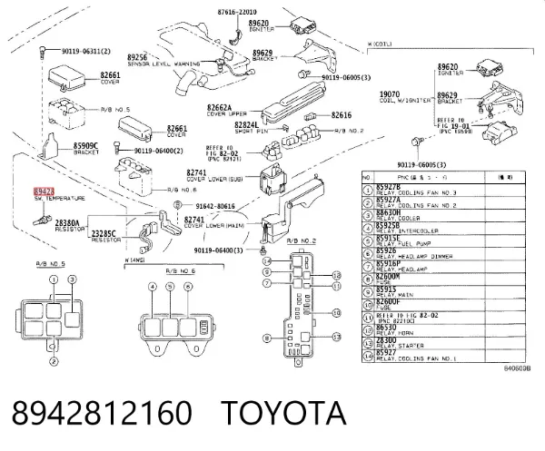 Sensor de temperatura 8942812160 Toyota