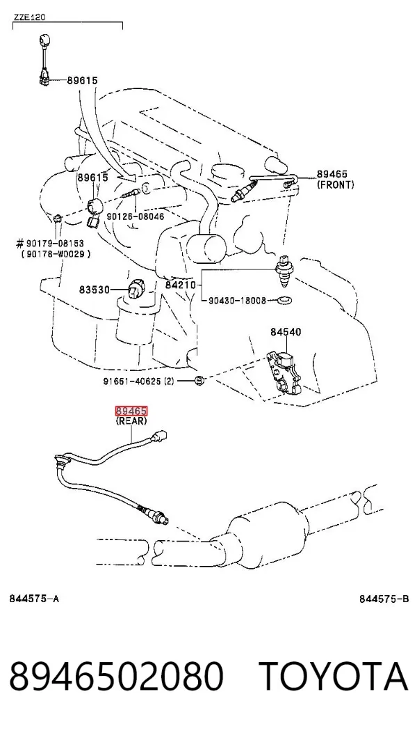 Sonda lambda de oxígeno posterior al catalizador 8946502080 Toyota