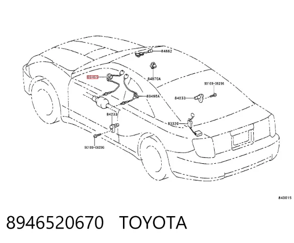 Sonda lambda de oxígeno posterior al catalizador 8946520670 Toyota