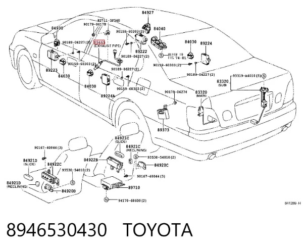 Sonda lambda, sensor de oxígeno antes del catalizador derecho 8946530430 Toyota