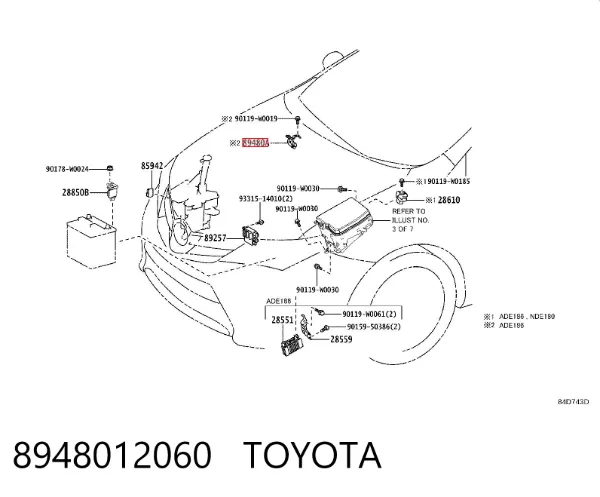 Sensor de presion gases de escape 8948012060 Toyota