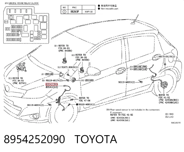 Sensor ABS delantero derecho 8954252090 Toyota