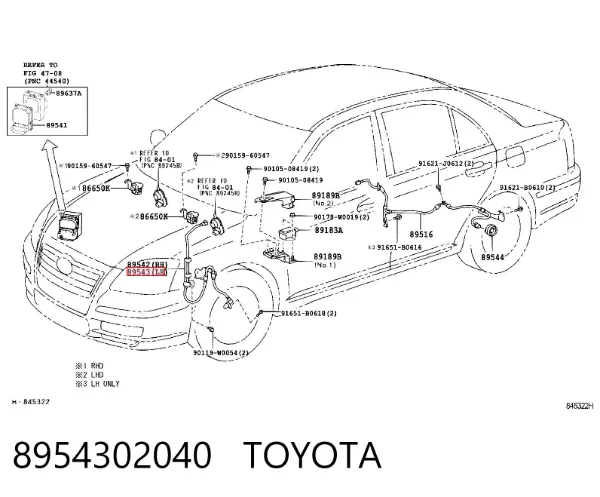 Sensor ABS delantero izquierdo 8954302040 Toyota