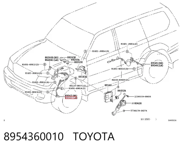 Sensor ABS delantero izquierdo 8954360010 Toyota