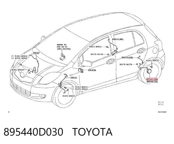 Sensor ABS trasero 895440D030 Toyota