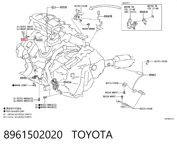 Sensor de detonacion 8961502020 Toyota