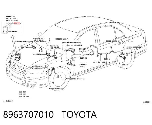 Sensor de presión de líquido de frenos 8963707010 Toyota